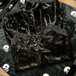 Lip service crushed velvet romper